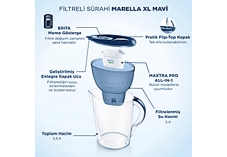 BRITA Marella XL 3.5 L Filtreli Sürahi Pro Mavi_1