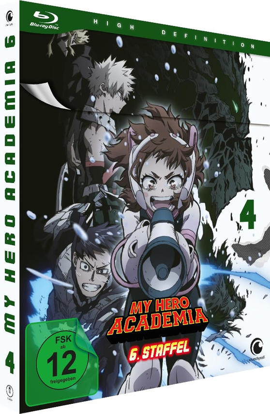 My Hero Academia Anime-Box-Set. Zeigt Charaktere und Text auf Japanisch.