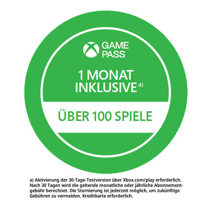 1 Monat Xbox Game Pass, über 100 Spiele.