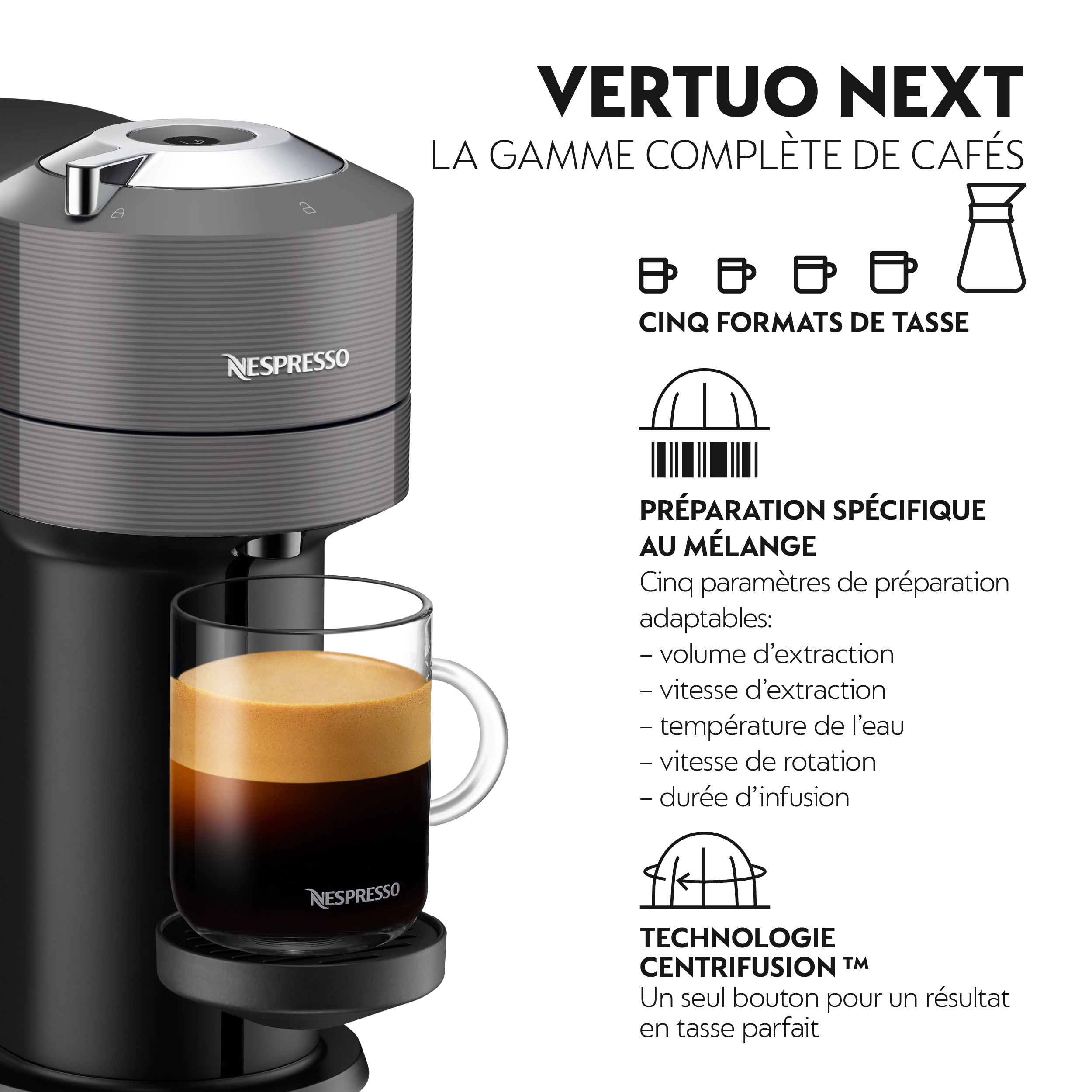 MAGIMIX  Nespresso Vertuo Next (11707B M70) - Machine à capsules - Anthracite