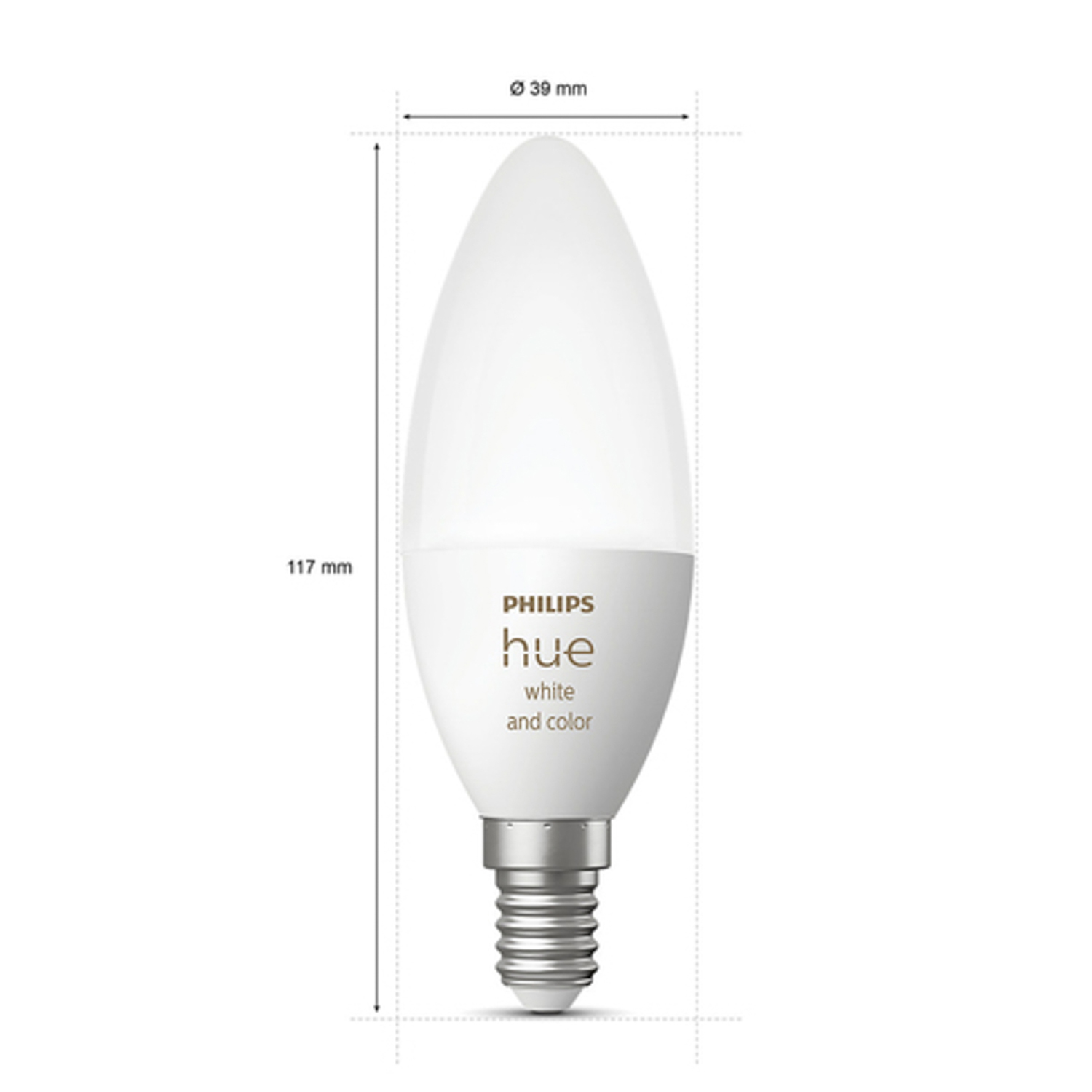 Una lampadina intelligente Philips Hue bianca.