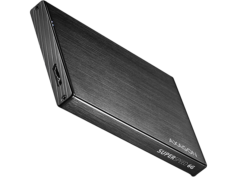 AXAGON USB 3.2 Gen1 külső HDD/SSD alumínium ház, 2,5" SATA-III, USB-A, fekete (EE25-XA6)