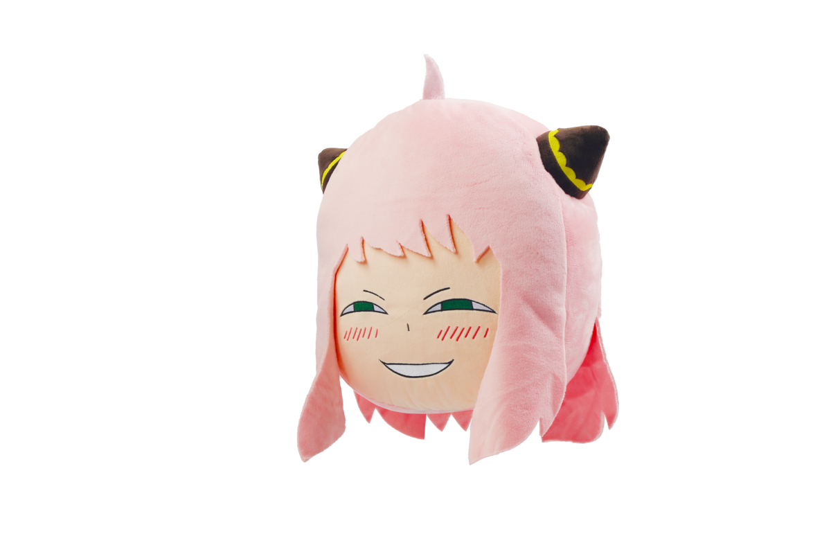 Anya Forger Plüschtier mit rosa Haaren, lächelndem Gesicht und schwarzen Katzenohren.