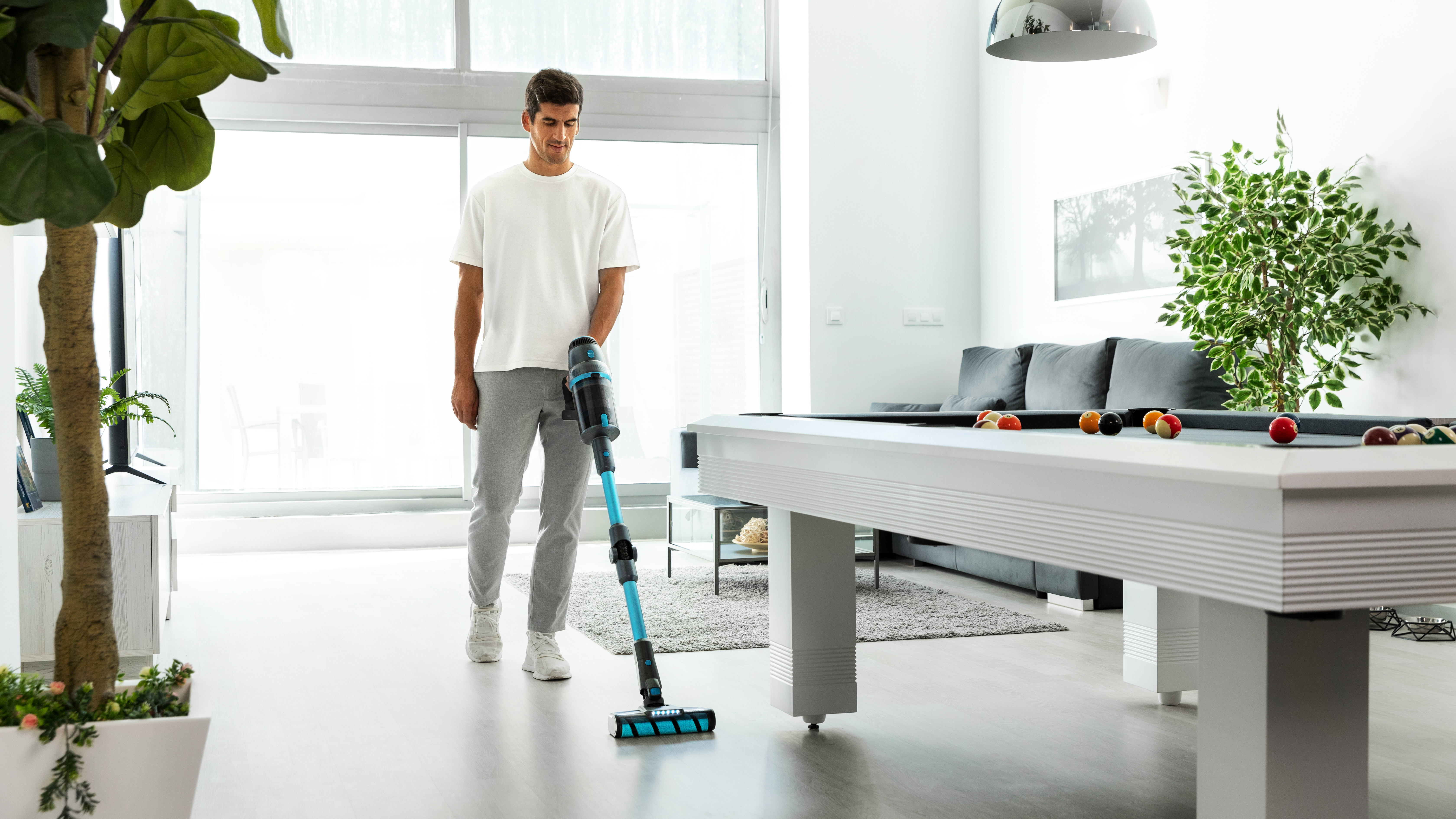 Aspirador escoba - Cecotec Conga Rockstar 2500 Advance Ergowet, 680 W, 26 kPa, 230 aW, Tubo flexible, Depósito de agua, 4 en 1, 90 min, Black Blue