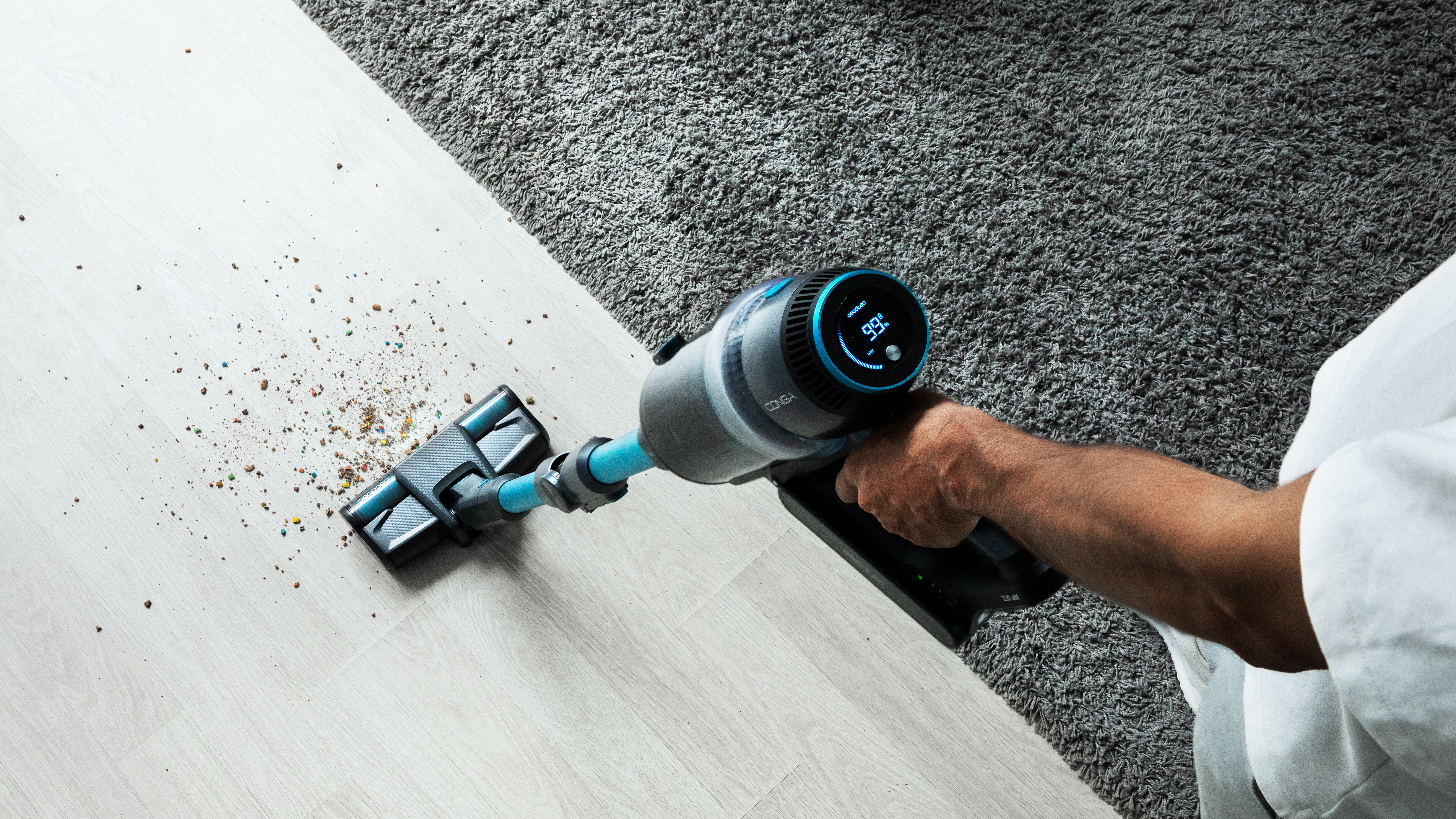 Aspirador escoba - Cecotec Conga Rockstar 2500 Advance Ergowet, 680 W, 26 kPa, 230 aW, Tubo flexible, Depósito de agua, 4 en 1, 90 min, Black Blue