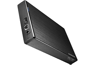 AXAGON USB 3.2 Gen1 külső HDD/SSD alumínium ház, 3,5" SATA-II, USB-A, tápegység, fekete (EE35-XA3)