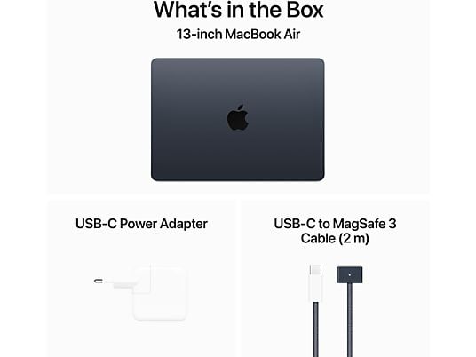APPLE MacBook Air (2024) Middernacht - 13.6 inch - Apple M3 10-core GPU - 8 GB - 512 GB