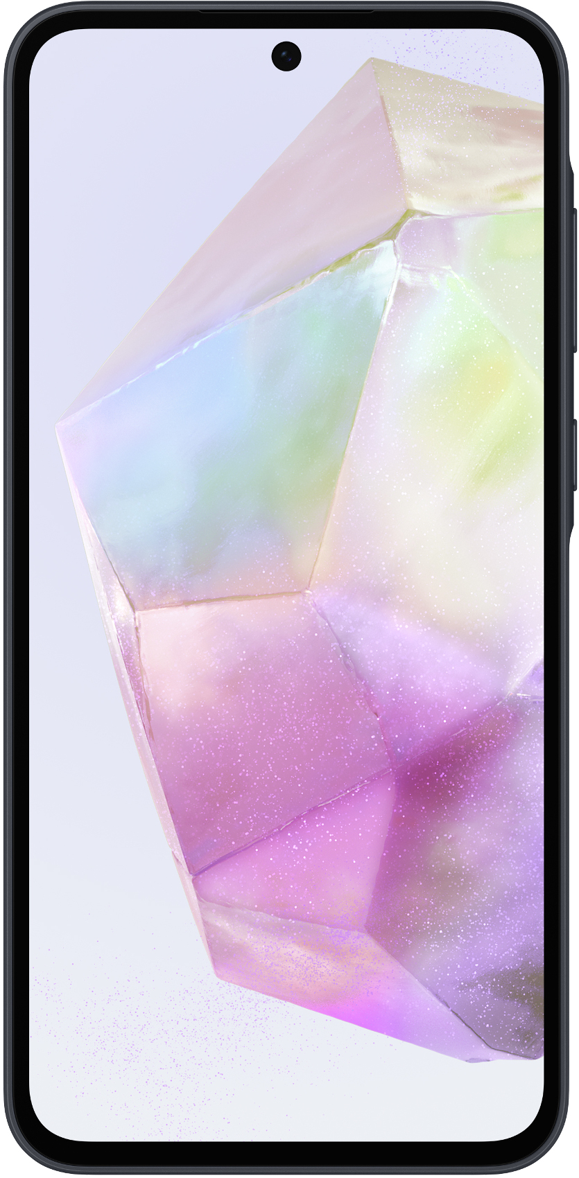 Smartfon z kolorowym ekranem o kryształowym wzorze.