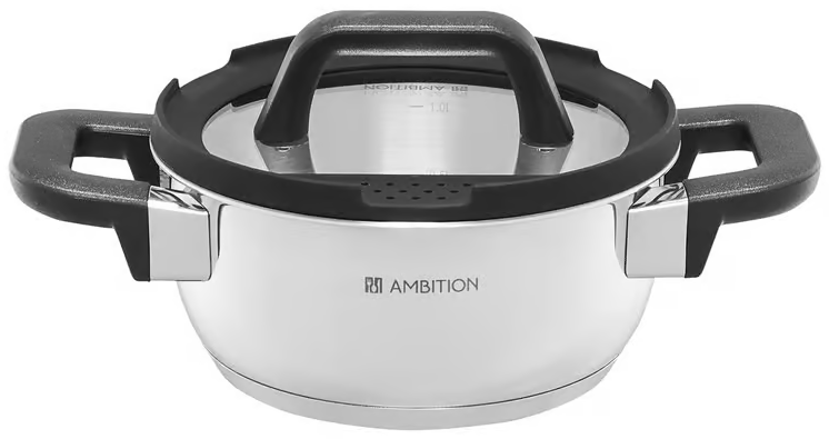 Wnętrze zmywarki z przegródką na niebiesko podświetlany dozownik detergentu.