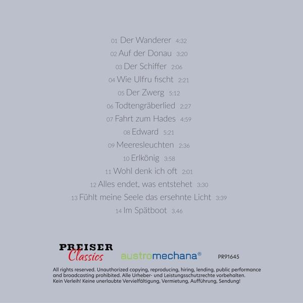 Textseite mit Songtiteln und Credits, einschließlich eines Logos und Copyright-Informationen.