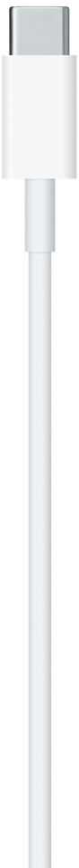 Câble de chargement blanc avec un connecteur USB-C en haut.