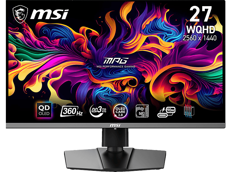 MSI MPG 271QRXDE, QD OLED, 26,5 Zoll WQHD Gaming Monitor (0,03 ms Reaktionszeit, 360 Hz)