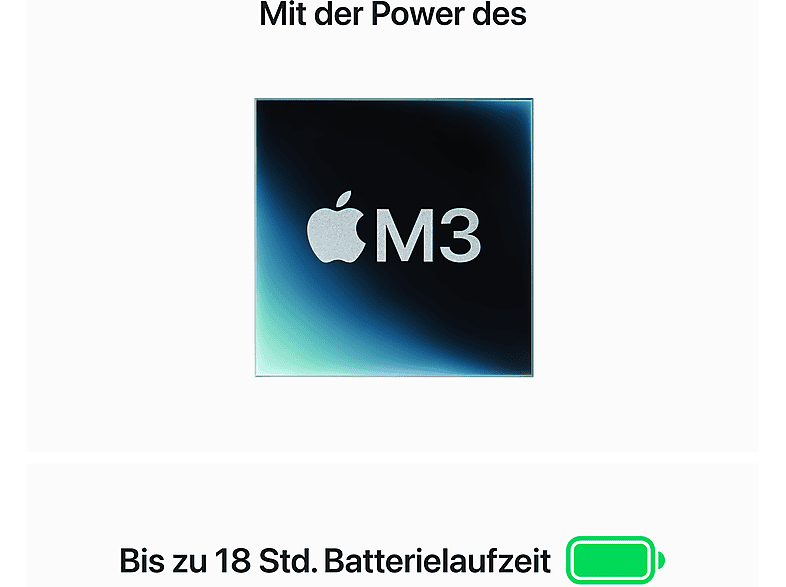 APPLE MacBook Air (2024), MRXN3D/A - 13,6 Zoll M3 8 GB 256 macOS