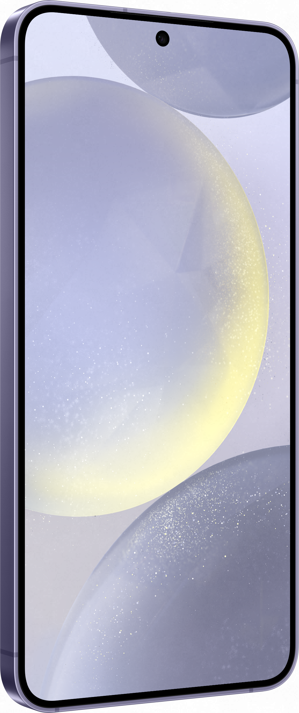 Smartphone-Bildschirm mit abstrakten Formen, Seitenansicht.