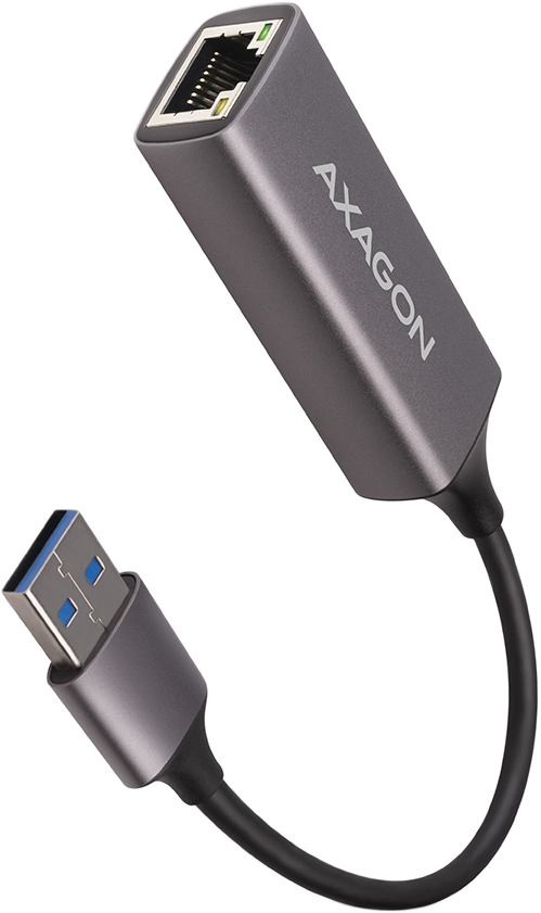 AXAGON USB 3.2 Gen1 hálózati RJ-45 Gigabit LAN adapter, 10/100/1000 Mbps, USB-A, fém ház (ADE-TR)