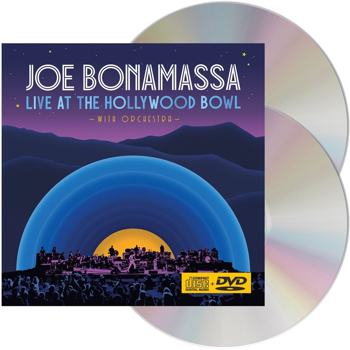 Album borító két CD-vel: Koncert jelenet és lila ég.