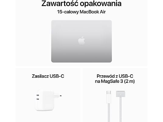 Laptop APPLE MacBook Air 15 M3/8GB/256GB SSD/INT/macOS Srebrny