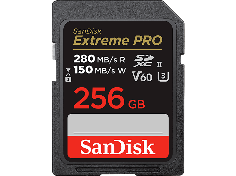 SANDISK Extreme Pro 256GB V60 UHS-II, 280/150MB/s,V60,C10,UHS-II SDXC Hafıza Kartı