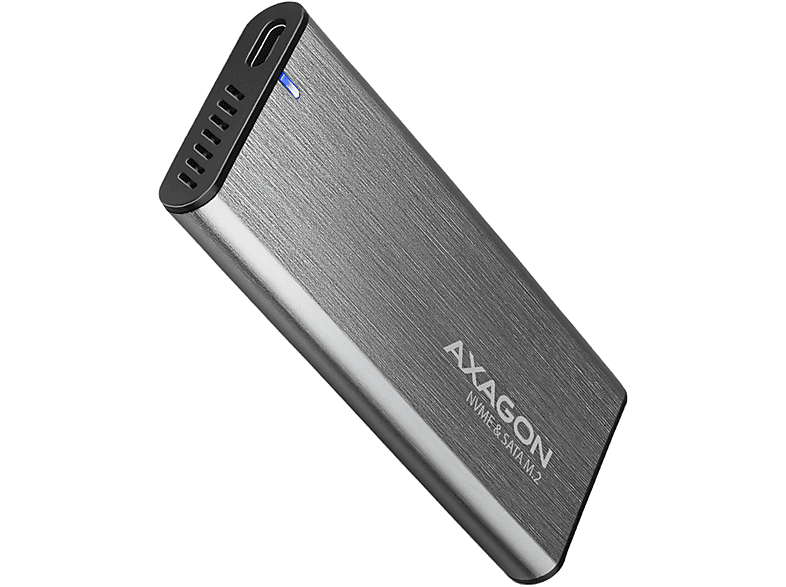 AXAGON USB 3.2 Gen2 külső M.2 NVMe, SATA SSD ház, Type-C, alumínium ház (EEM2-SG2)