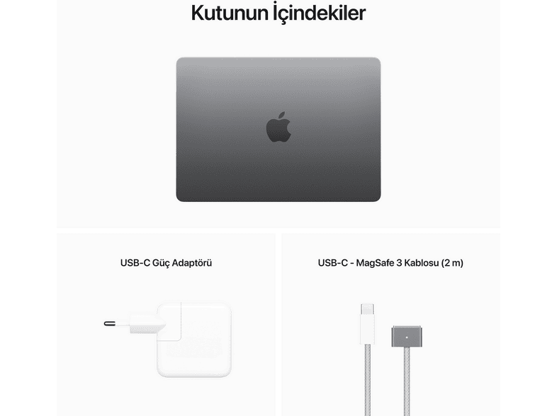 APPLE MacBook Air M2 8GB-512GB SSD 13.6inç Uzay Grisi MLXX3TU/A
