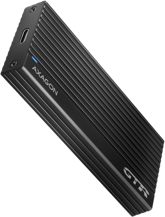 AXAGON USB 3.2 Gen2 külső M.2 NVMe SSD ház, Type-C, bordázott alumínium fekete (EEM2-GTR)