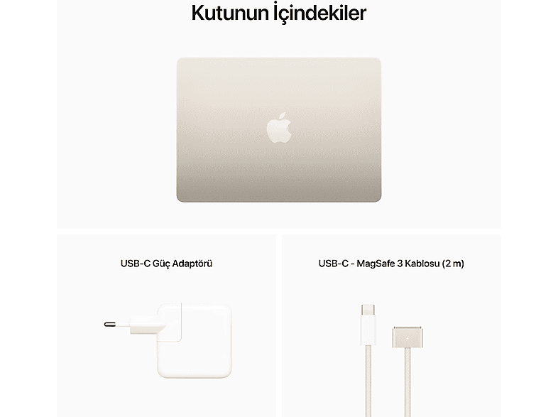 APPLE MacBook Air M2 8GB-256GB SSD 13.6inç Yıldız ışığı MLY13TU/A