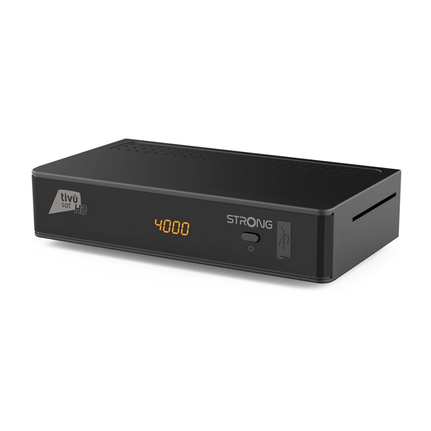 Un decoder nero con la scritta STRONG e il numero 4000.