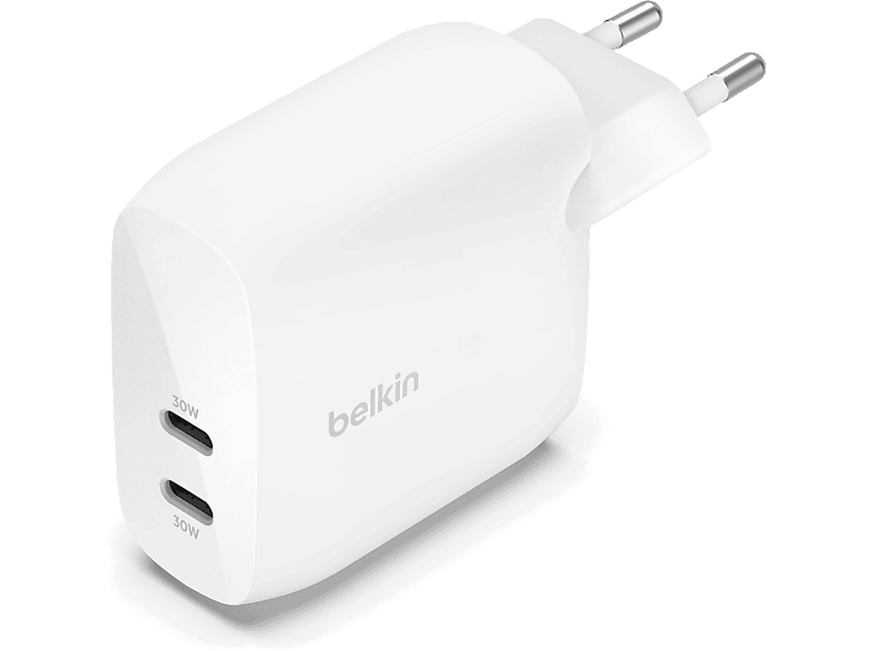 BELKIN 60W 2X Usb-C Pd Duvar Şarjı Beyaz