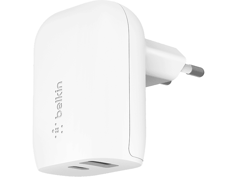 BELKIN BoostCharge USB-C Duvar Şarjı 37W USB-C 25W USB-C Port ve 12W USB-A Port Beyaz