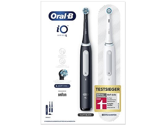 ORAL-B iO Series 4 Duo - Brosse à dents électrique (Quiet White/Matte Black)