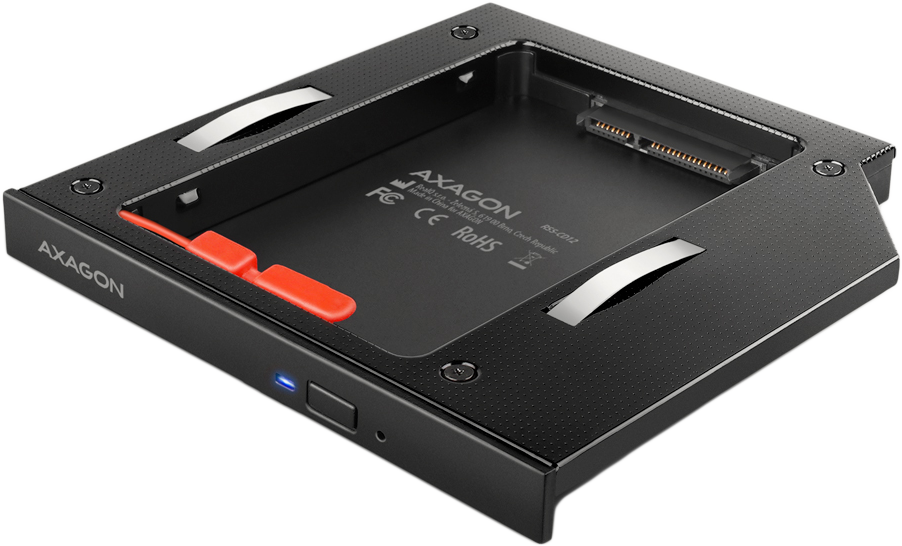 AXAGON 2,5" SSD/HDD beépítő keret laptop ODD helyre, max 12,7mm magas (RSS-CD12)