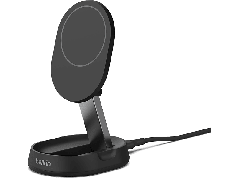 BELKIN BoostCharge Pro Qi2 manyetik 15 W Dönüştürülebilir Ped/Stand Katlanır Kablosuz Şarj Cihazı Siyah