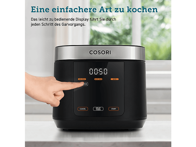 Thumbnail - COSORI RC-R501-KEU 5.0 Liter Multifunktionskocher Schwarz (Rührschüsselkapazität: 5 l, 970 Watt)