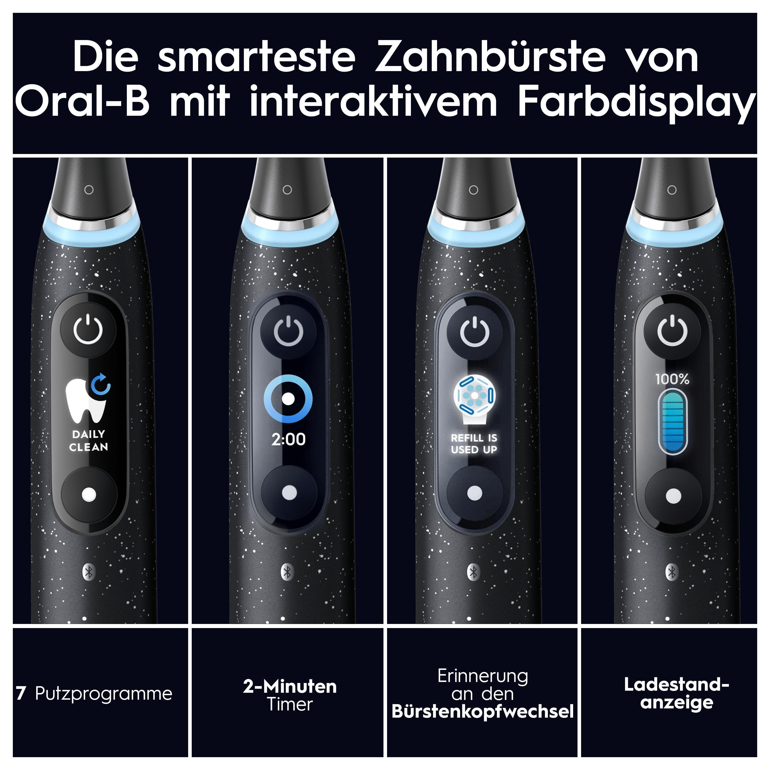 Ein Fernseher zeigt eine Streaming-Dienst-Oberfläche auf einem Holzschrank.