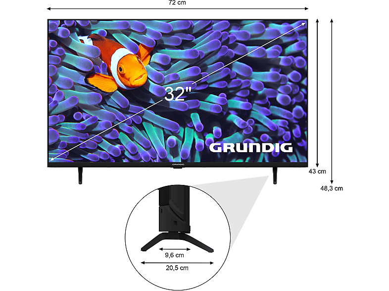 GRUNDIG 32 GHB 6340 LED TV (Flat, Zoll / 80 cm, HD, SMART TV, Android 11)