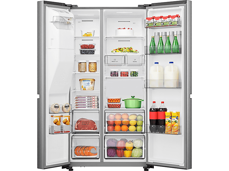 HISENSE RS 818 N 4 TIE 1 Side-by-Side (632 l, E, 1790 mm hoch, Inox-Look)