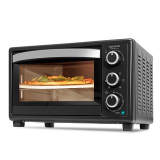 Mini horno - Cecotec Bake&Toast 2600 Black 4Pizza, 1500 W, 26 l, 230°C, Temporizador, 6 modos, Piedra especial pizza, Black
