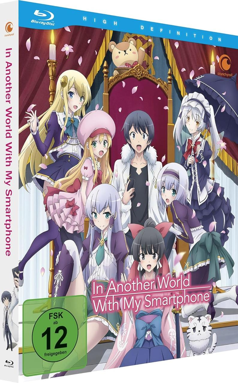 Anime Blu-ray-Disc-Cover: Gruppe von Charakteren in Fantasy-Umgebung, Titel auf Englisch.