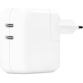 APPLE Cargador y Adaptador de Corriente, Dual, USB-C de 35 W, Blanco