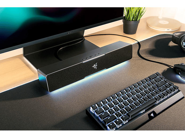 Barra de sonido - Razer Leviathan V2 X, Bluetooth, Para PC, USB-C, Iluminación Chroma, Negro