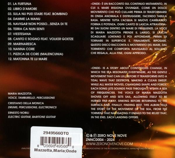 Albumcover: Album von Maria Mazzotta, enthält Text und ein Bild.