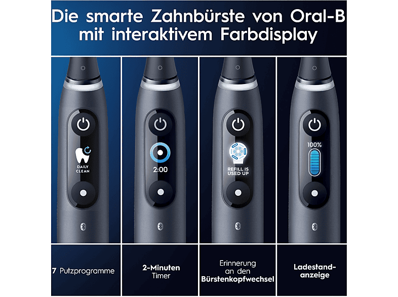 ORAL-B iO 9 + Sensitive Elektrische Zahnbürste Schwarz Onyx