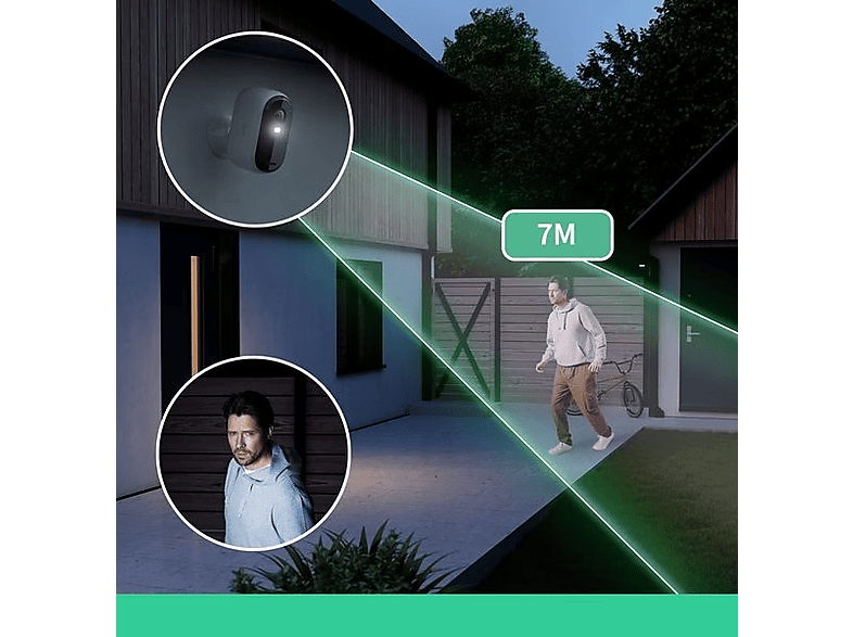 Arlo Essential Gen2, Überwachungskamera (Anzahl Kameras: 2, für Innen + Außen, Nachtsichtfunktion, Akkubetrieb, 2K UltraWide QHD, Weiß) — Foto 5 von 5