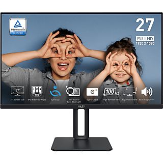 Monitor - MSI Pro MP275P, 27", FHD, 1 ms, 100 Hz, Tecnología EyesErgo, Ángulo de visión 178°, Negro