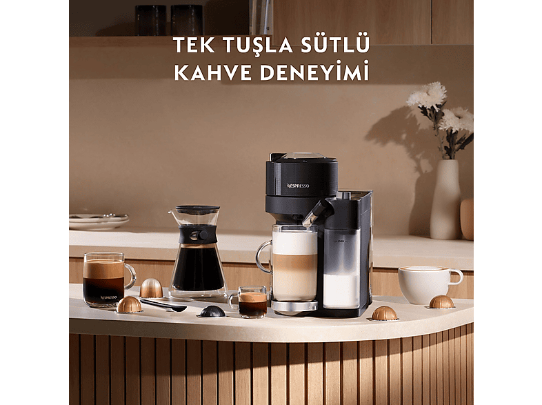 NESPRESSO Vertuo Latissima Süt Çözümlü Kapsüllü Kahve Makinesi Siyah_3