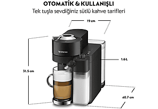 NESPRESSO Vertuo Latissima Süt Çözümlü Kapsüllü Kahve Makinesi Siyah_6