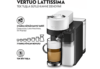 NESPRESSO Vertuo Latissima Süt Çözümlü Kapsüllü Kahve Makinesi Beyaz_1