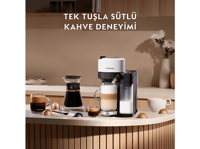 NESPRESSO Vertuo Latissima Süt Çözümlü Kapsüllü Kahve Makinesi Beyaz_3