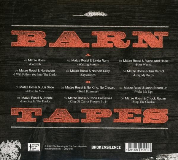 Rückseite einer CD-Hülle mit Titellisten und Text.
