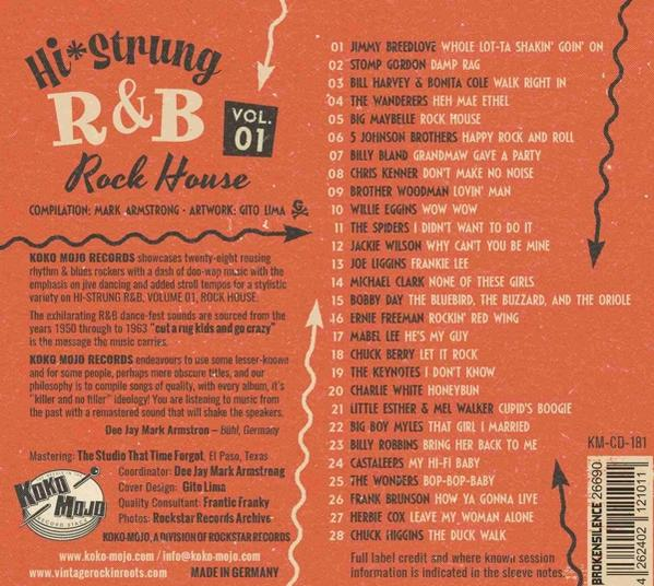 Orange CD-Cover mit 'Hi*Strung R&B Rock House' und Songliste.
